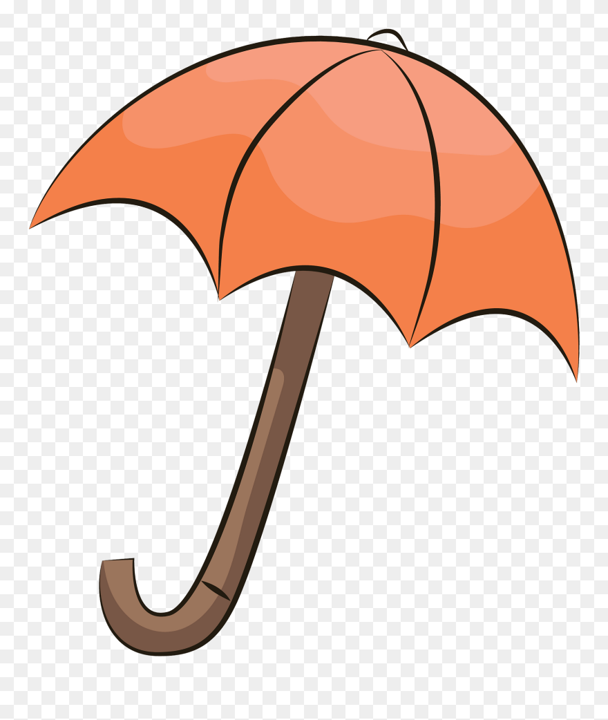Cartoon Orange Umbrella Clipart