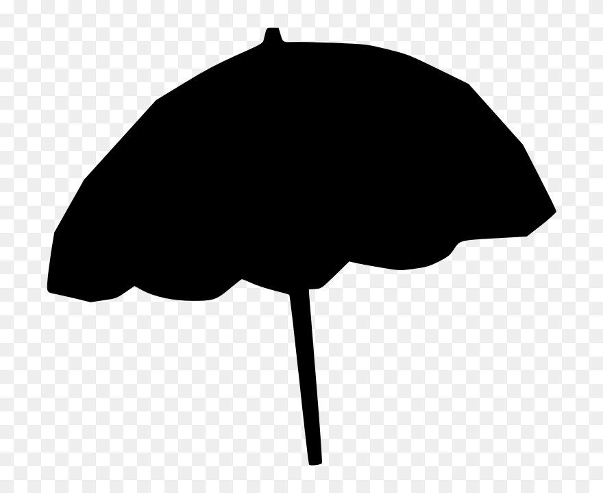 Umbrella Silhouette Cartoon Clip Art - Umbrella - Png Download