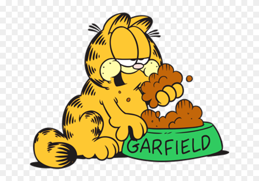 Garfield Eating Something - Garfield Eating Png Clipart