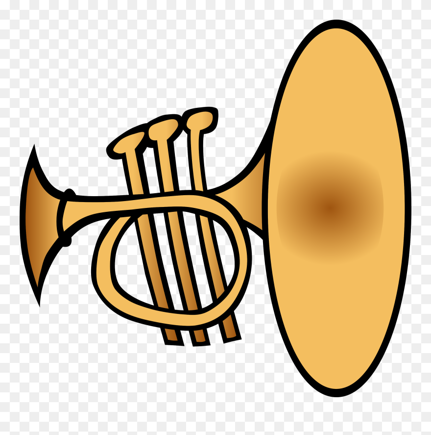 Clipart Christmas Music Png Black And White Clipart - Trumpet Clipart Transparent Png