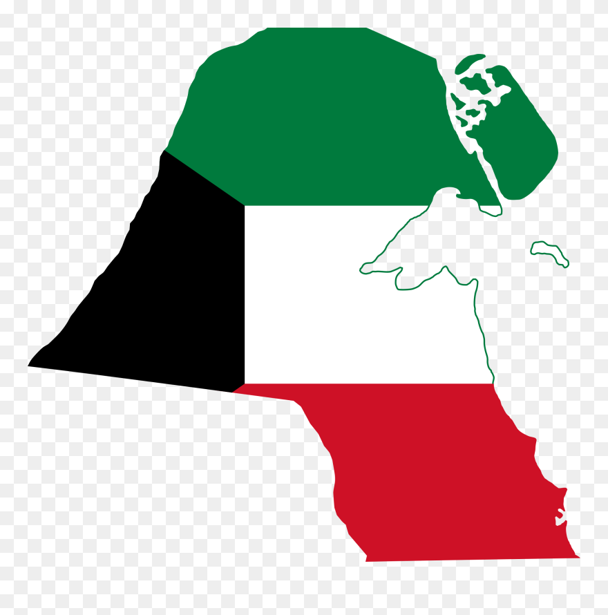 Flag-map Of Kuwait - Kuwait Flag Map Clipart