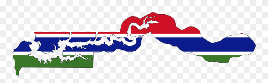 Flag Map Of The Gambia Clipart
