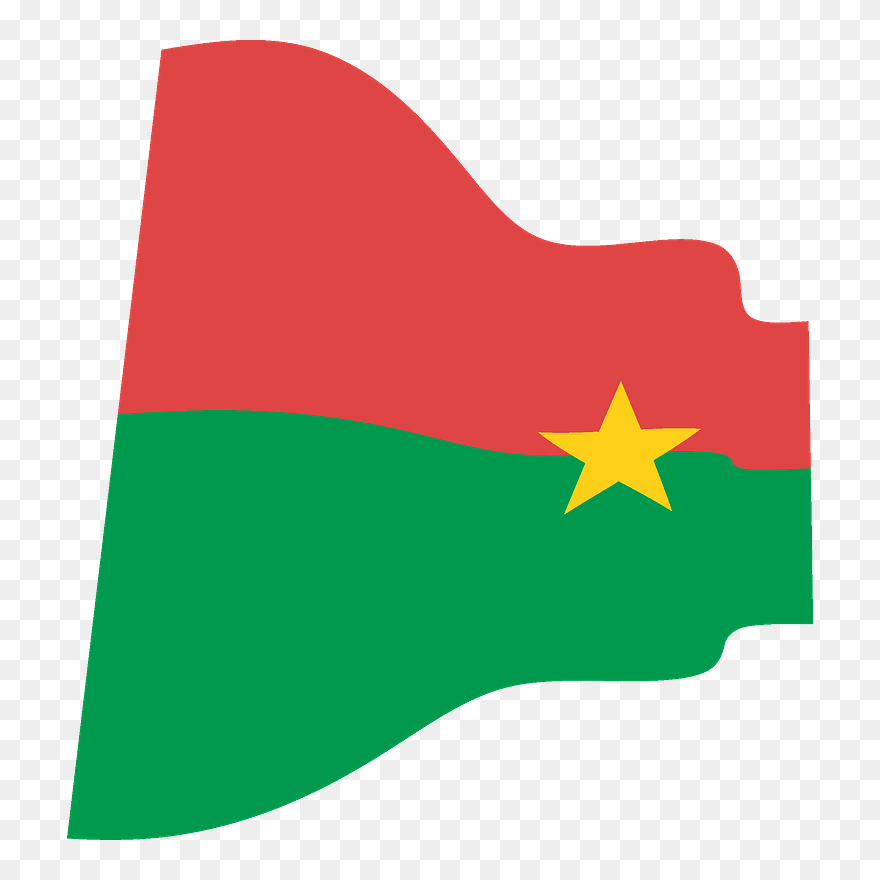 Burkina Faso Wavy Flag Clipart - Flag - Png Download