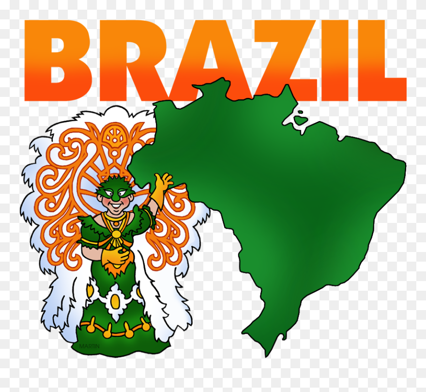 Brazil Map - Brazil Clipart - Png Download