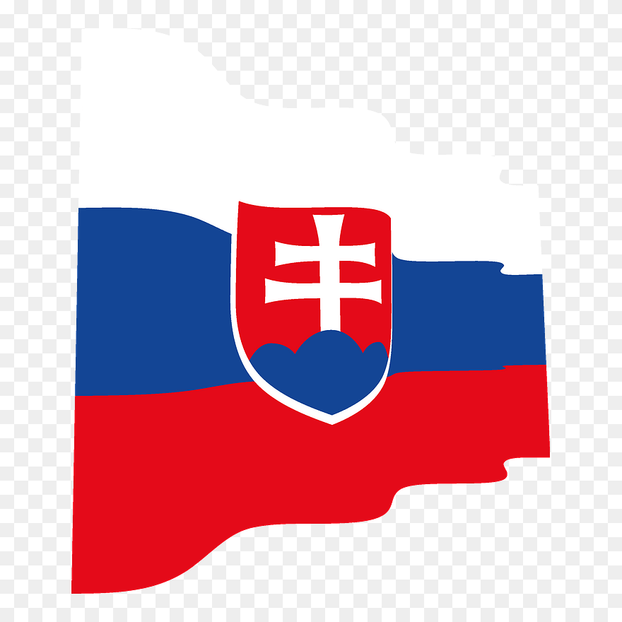 Slovakia Wavy Flag Clipart - Crest - Png Download