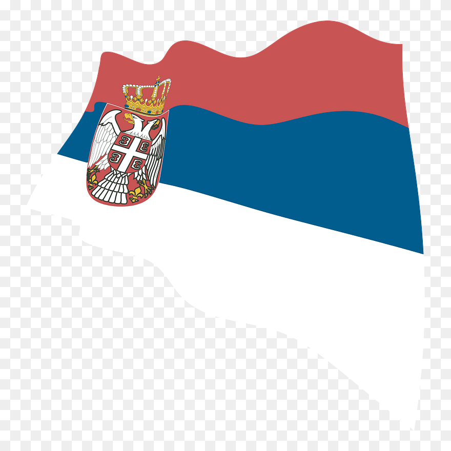 Serbian Wavy Flag Clipart - Png Download