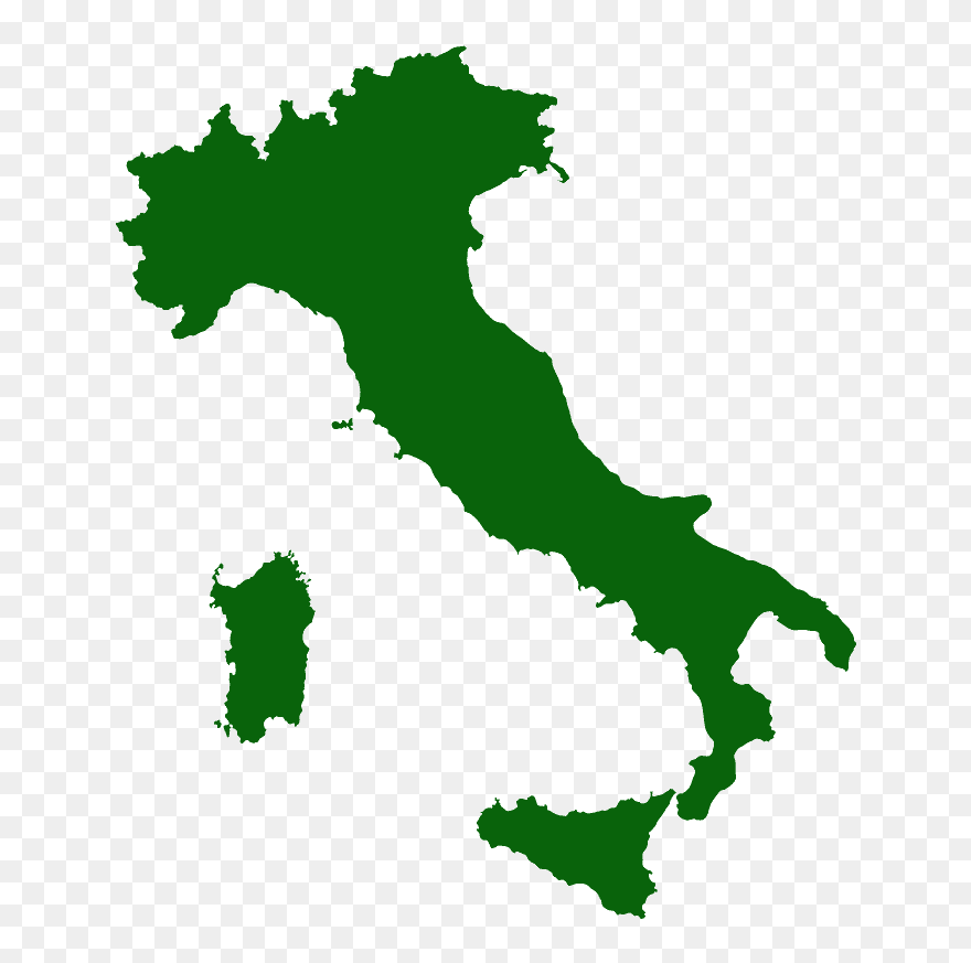 Italy Map Green Blank Clipart