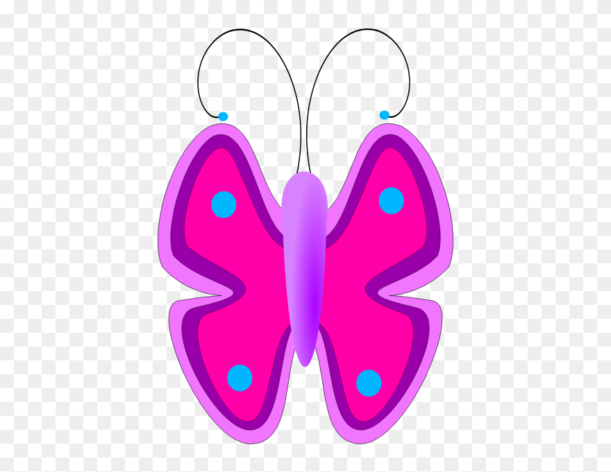 Cartoon Pink Vector Image - Pink Butterfly With Transparent Background Clipart - Png Download