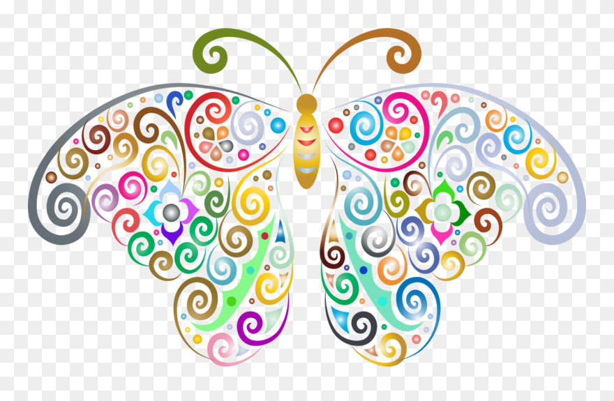 Butterfly,line Art,symmetry - Transparent Transparent Background Butterfly Clipart - Png Download