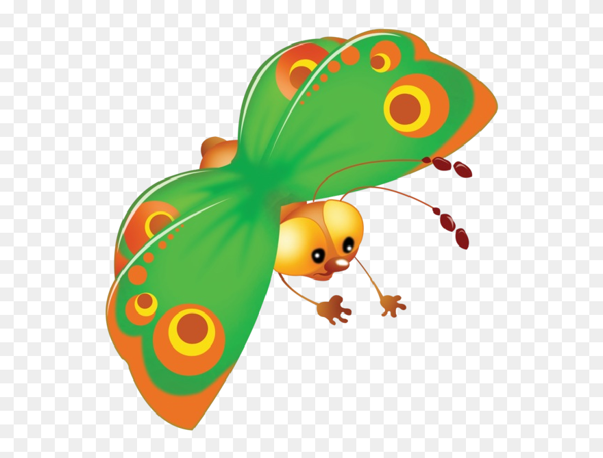 Transparent Oruga Clipart - Butterfly Cartoon Clipart Transparent Background - Png Download