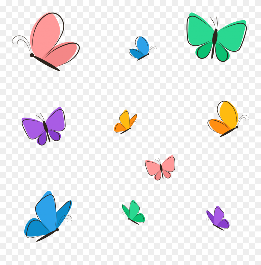 Renkli Kelebek Png Clipart