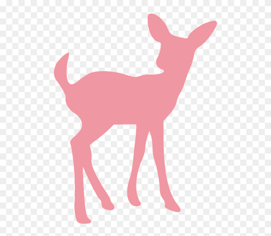 Deer Drawing Moose Clip Art - Fawn Silhouette - Png Download