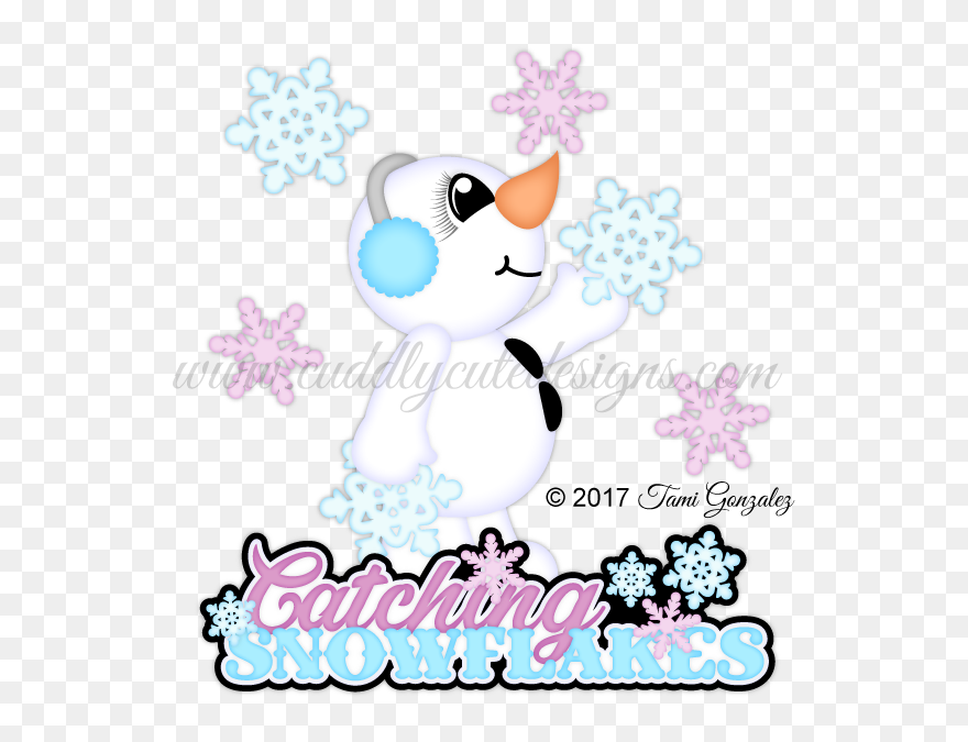 Catching Snowflakes - Cartoon Clipart