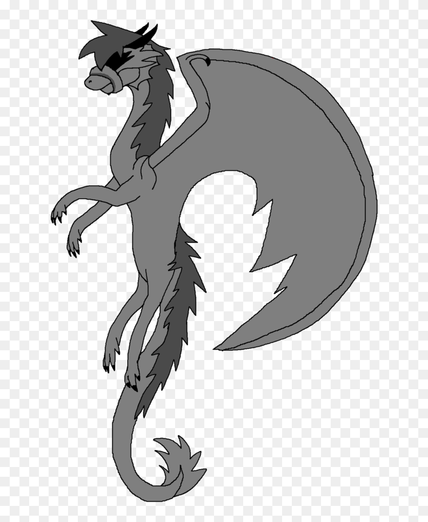 Microsoft Paint Dragon Black And White - Mlp Base Ms Pain6t Clipart