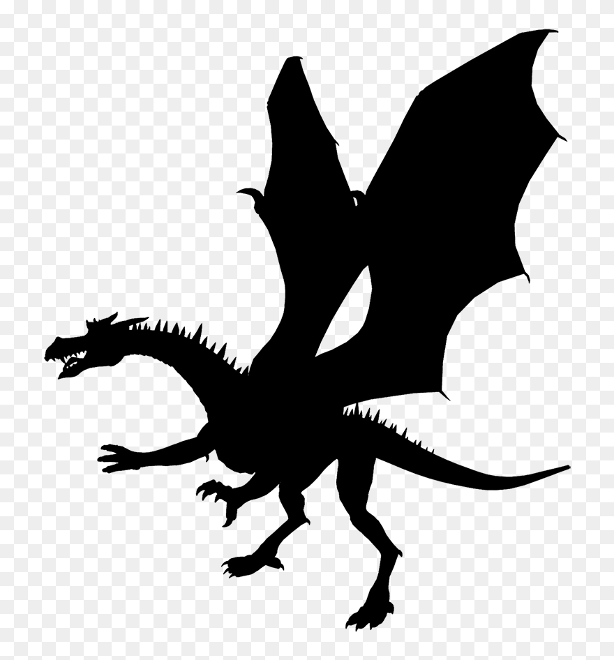 Dragon Silhouette Clip Art - Transparent Dragon Silhouette Png