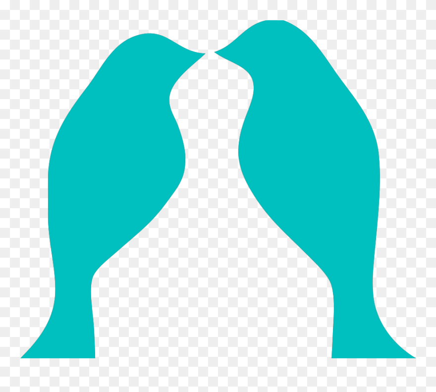Love Birds Teal Svg Clip Arts - Love Bird Silhouette Svg - Png Download