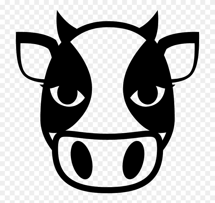 Cow Face Emoji Clipart - Emoji - Png Download