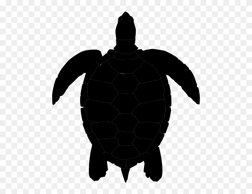 Transparent Turtle Silhouette Png - Sea Turtle Silhouette Drawing Clipart