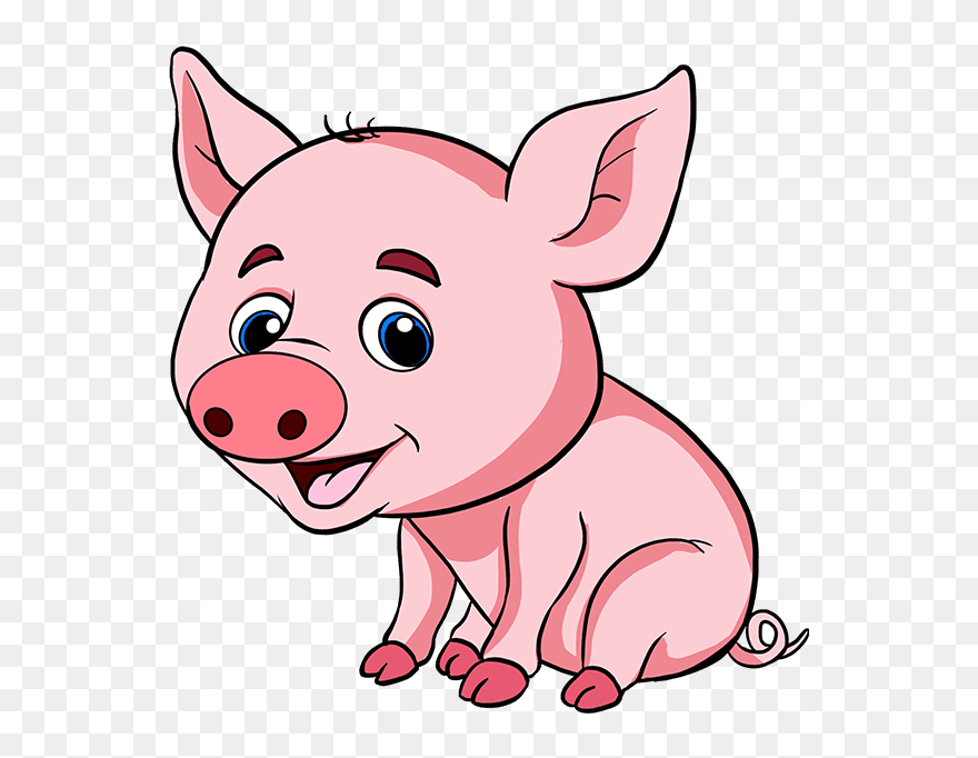 How To Draw Baby Pig - Drawing Of Baby Pig Clipart
