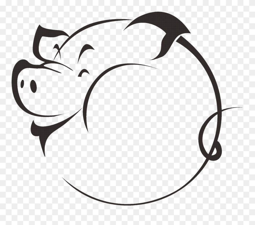 Pig Clipart Fetal Pig - Silhouette Of Pig Head Cute - Png Download