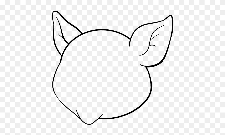 How To Draw Baby Pig - Line Art Clipart