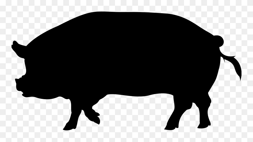 Domestic Pig Clip Art Portable Network Graphics Vector - Transparent Pig Silhouette - Png Download