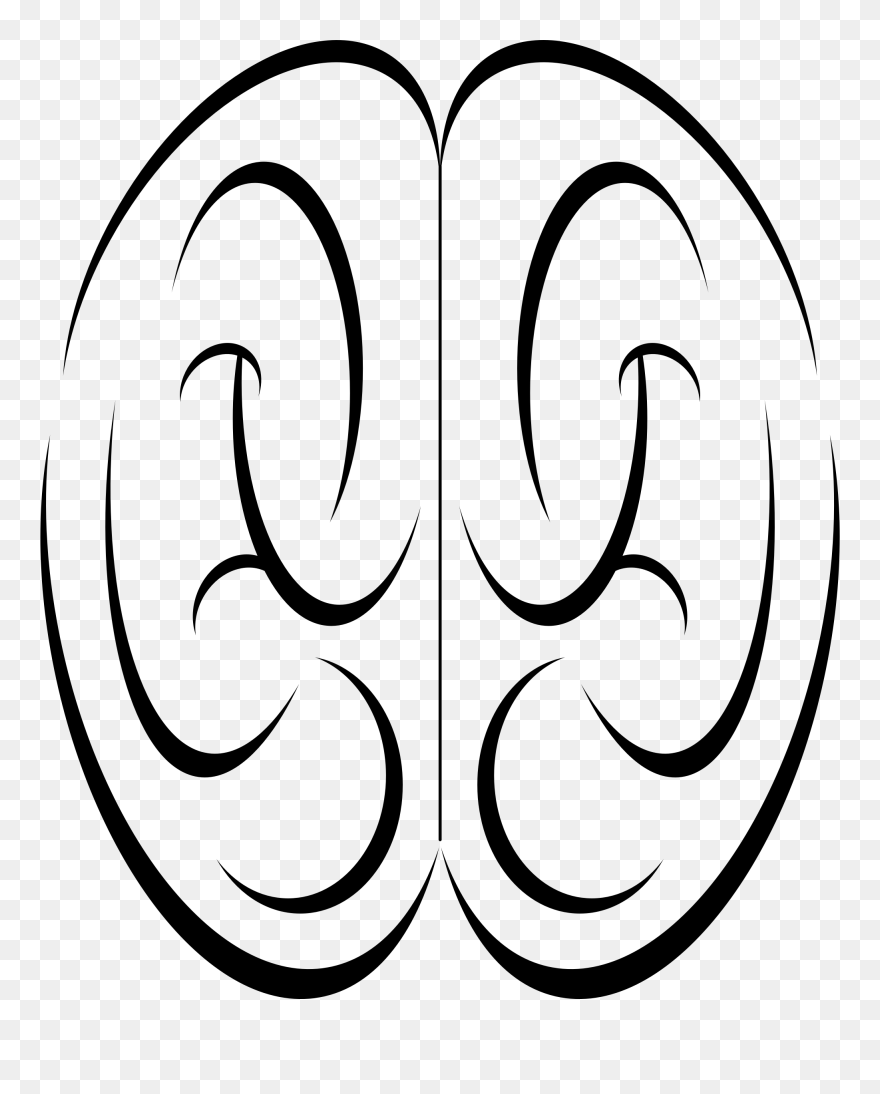 Brain Stylistic Top View Clip Arts - Human Brain - Png Download