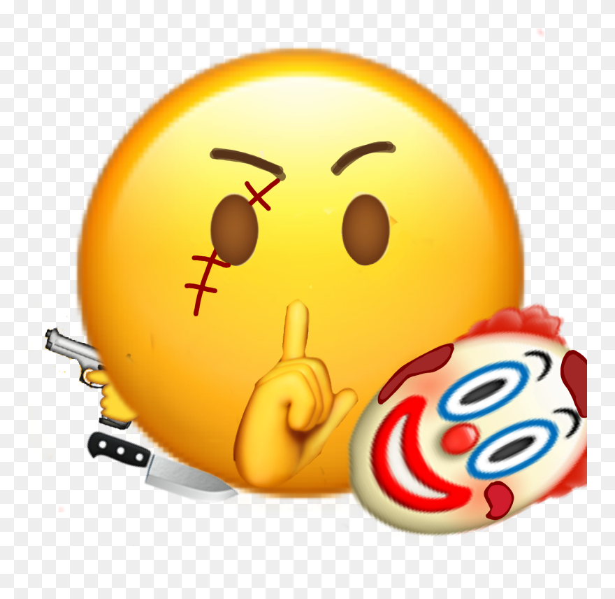 #emoji #scary #killer #clown #scared - Smiley Clipart