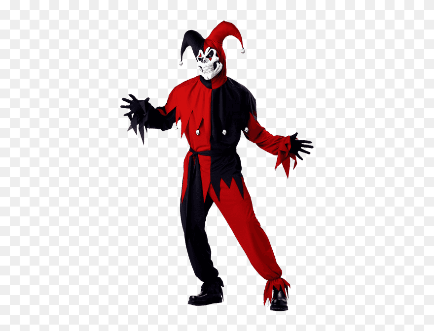 California Costume Men"s Adult Red Evil Jester Black And Red Joker Costume Clipart (5766734