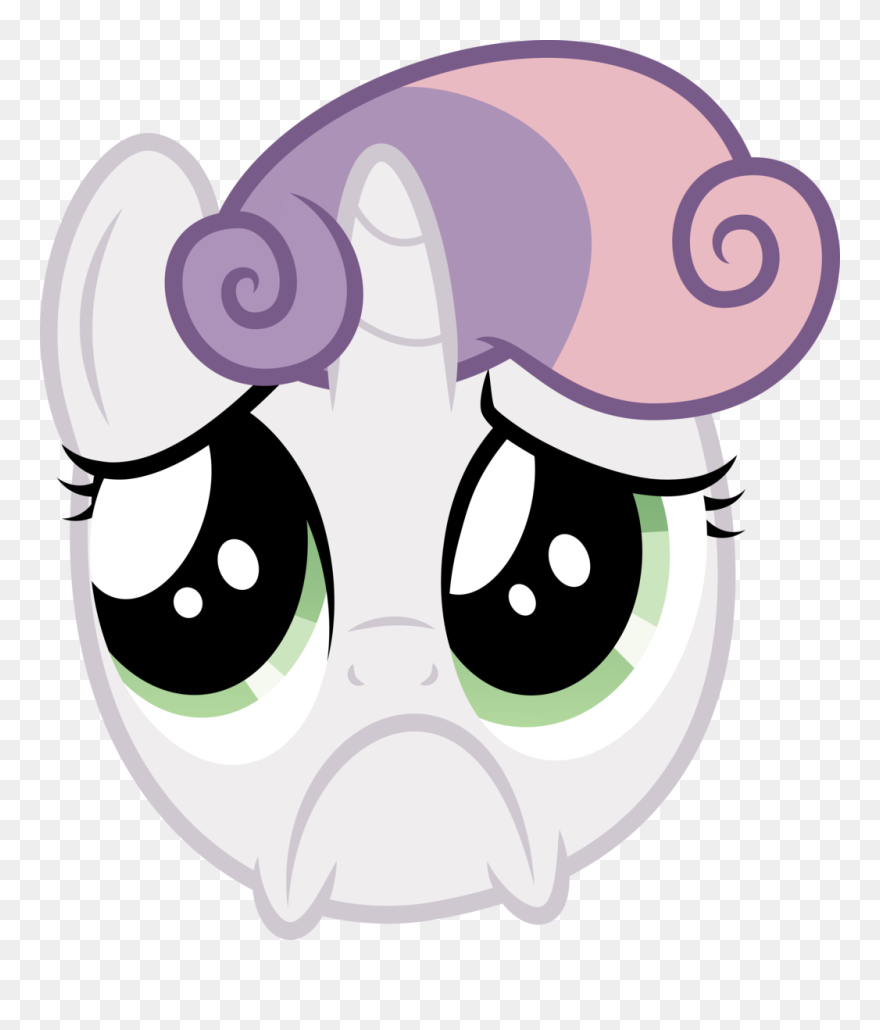 Sweetie Belle Sadness Crying Face Clip Art - Funny Face Meme Cartoon - Png Download