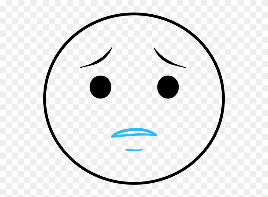 How To Draw Crying Emoji Cry Sad Face- - Sad Face Emoji Drawing Clipart