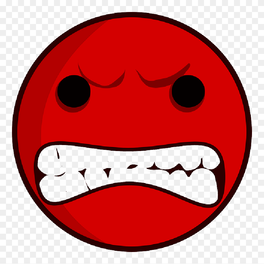 Red Sad Face Clip Art - Angry Face Clip Art - Png Download