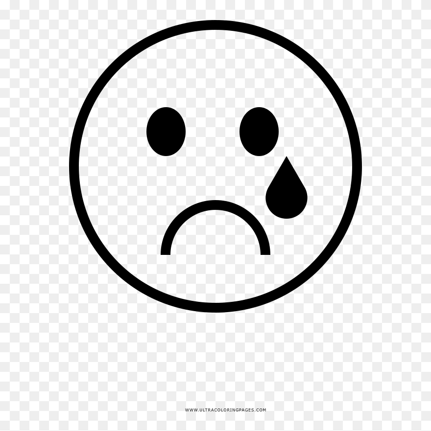 Sad Face Coloring Page - Cara De Tristeza Dibujo Clipart