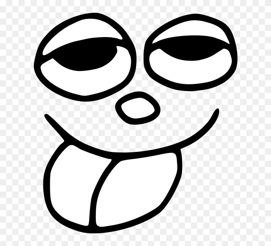 Monochrome - Silly Face Png Clipart