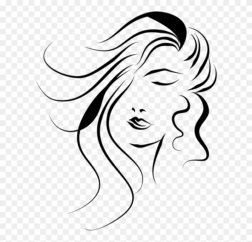 Drawing Medium Face - Women Face Line Art Clipart