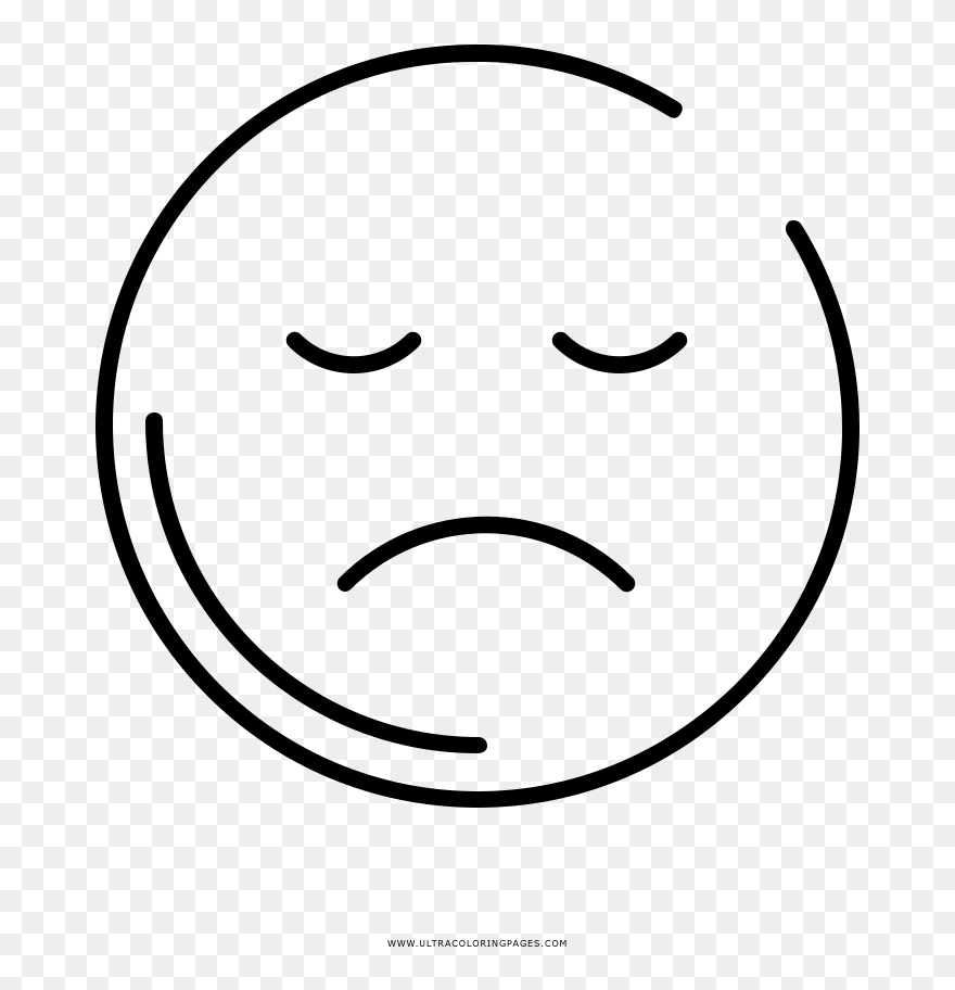 Hd Sad Face Coloring Page Ultra Coloring Pages Png - Smiley Clipart