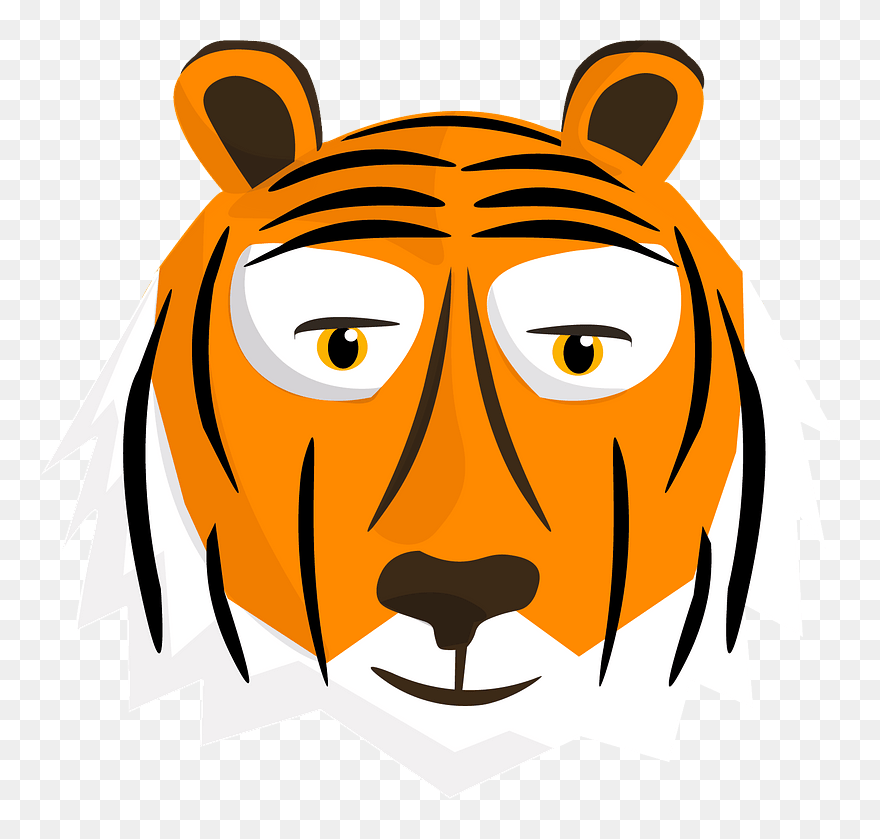 Tiger Face Clipart - Portable Network Graphics - Png Download
