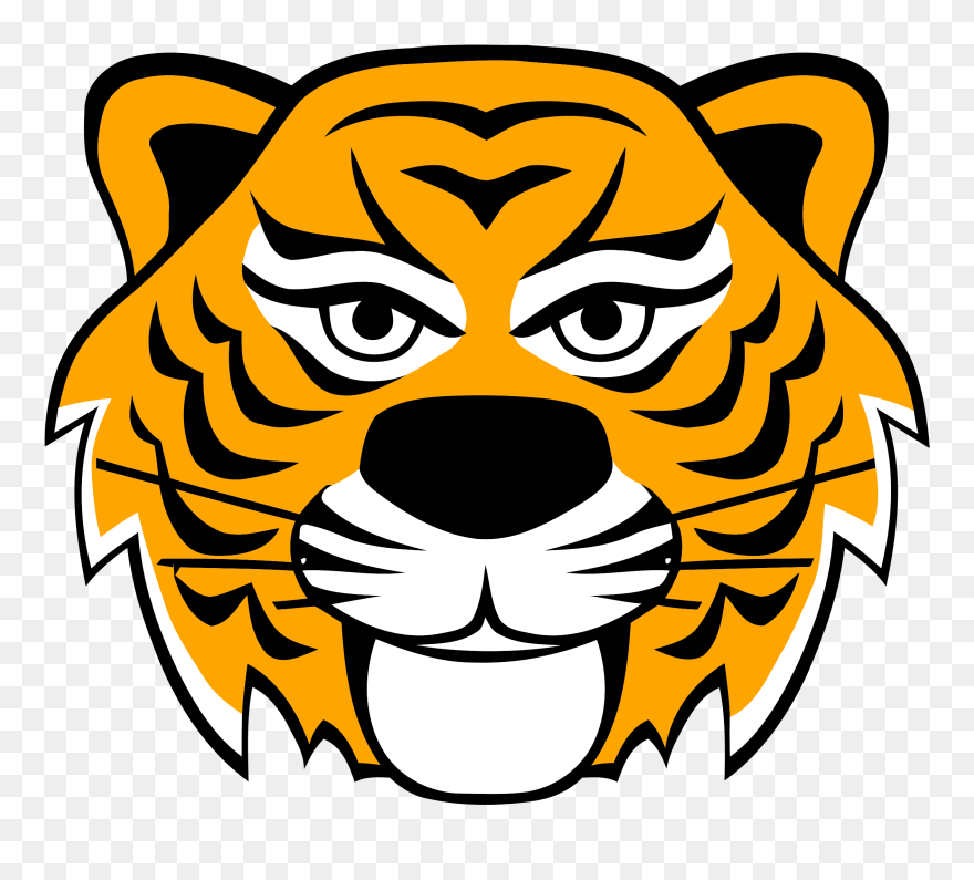 Tenny Logos Lord Tennyson - Tiger Face Cartoon Png Black And White Clipart