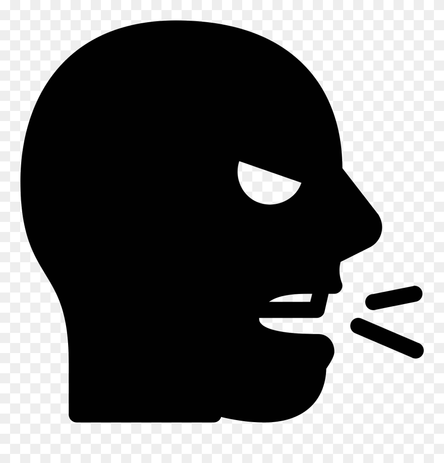 Computer Icons Clip Art - Angry Silhouette Face - Png Download