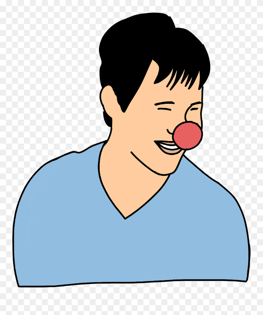 Laughing Man With A Red Nose Clipart - Red Nose Clipart - Png Download