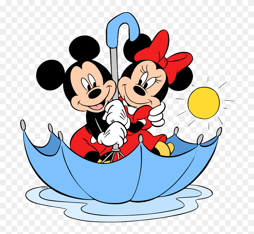 Mickey Minnie Umbrella Clipart - Png Download