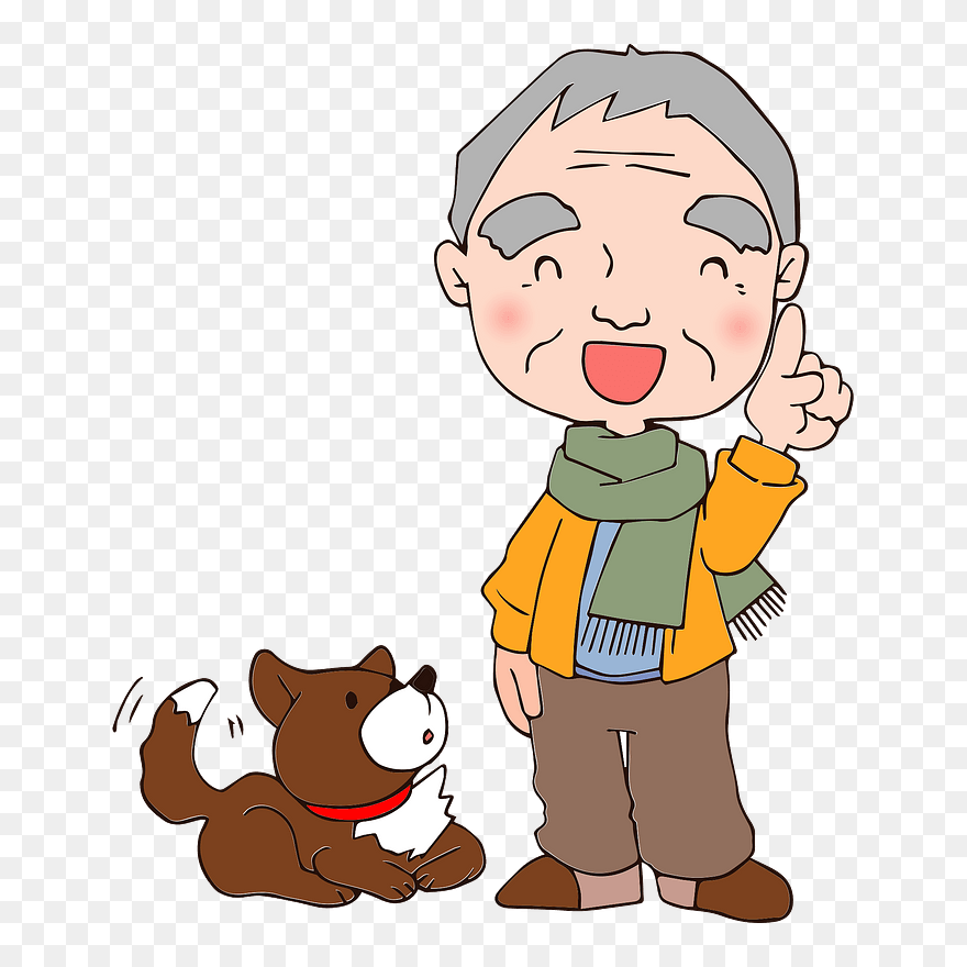 Old Man Grandfather Dog Clipart - 料理 人 イラスト おじいちゃん - Png Download