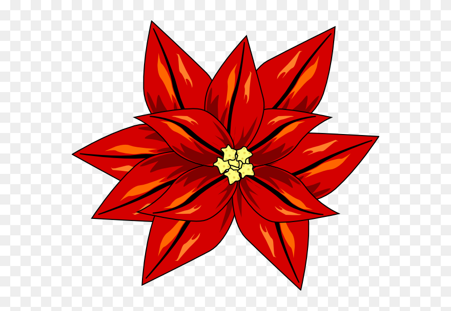 Poinsettia Clip Art Free - Png Download