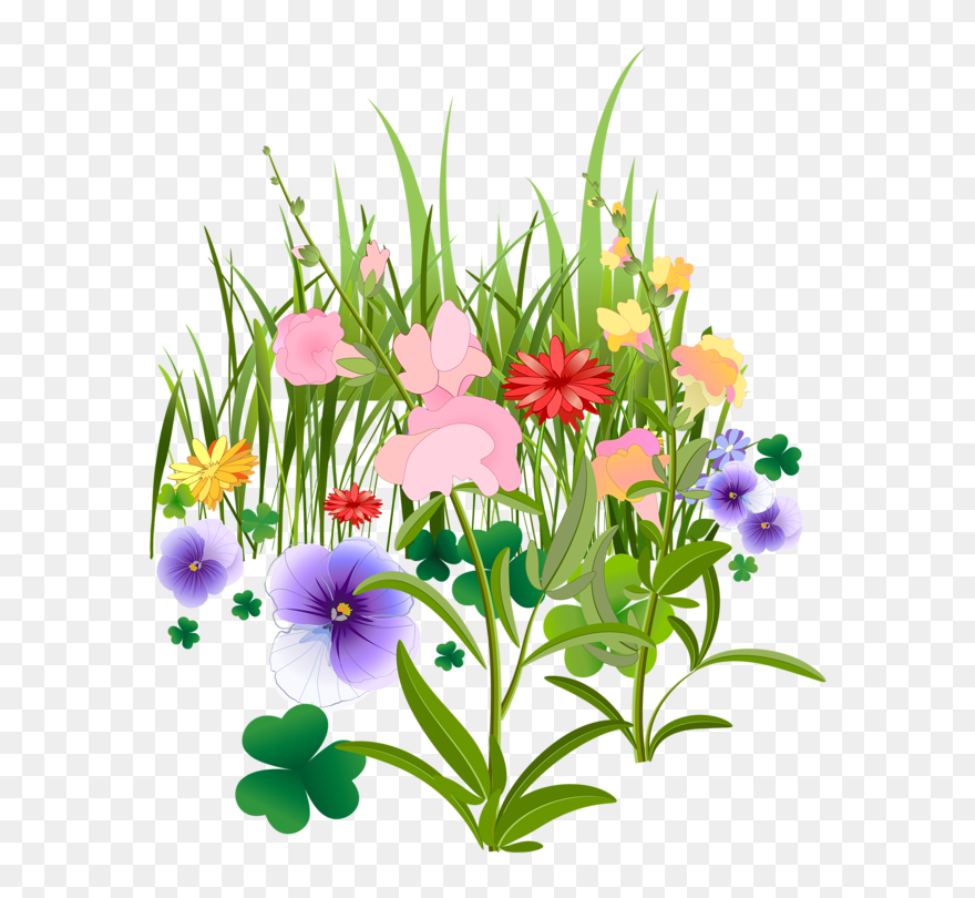 Desenho De Jardim Florido Clipart