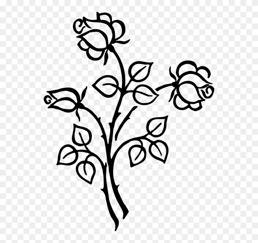 Symmetry,monochrome Photography,petal - Flower Clipart Transparent Black And White - Png Download