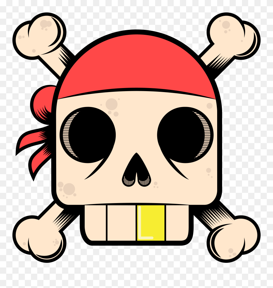 Pirate Skull - Cartoon Clipart