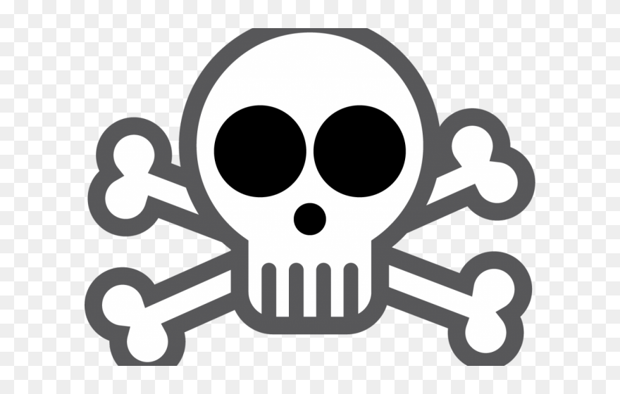 Transparent Easy Skull And Crossbones Clipart - Simple Skull And Cross Bones - Png Download