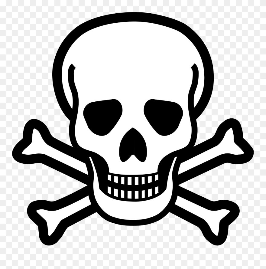 Clipart Skull And Cross Bones Png Black And White File - Skull And Crossbones Transparent Png