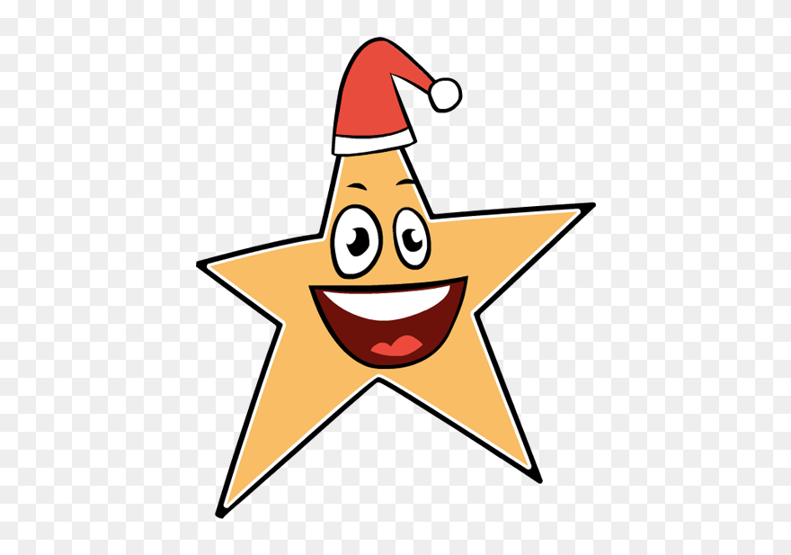 Clip Art Chritmas Star Smile Cap - Cartoon - Png Download