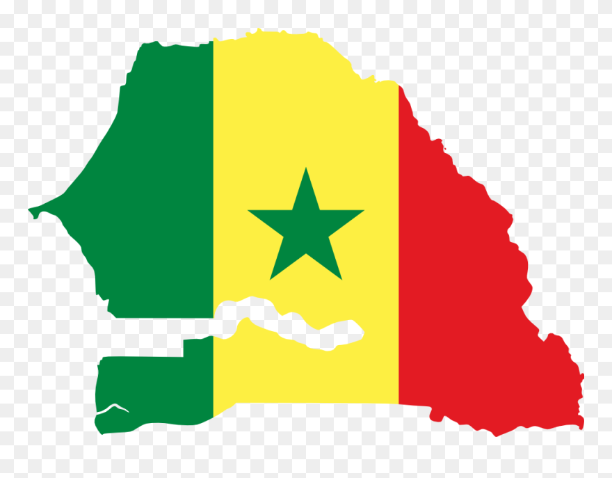 Flag Map Of Senegal Drapeau Bandiera Bandeira Flagga - Senegal Flag Map Clipart